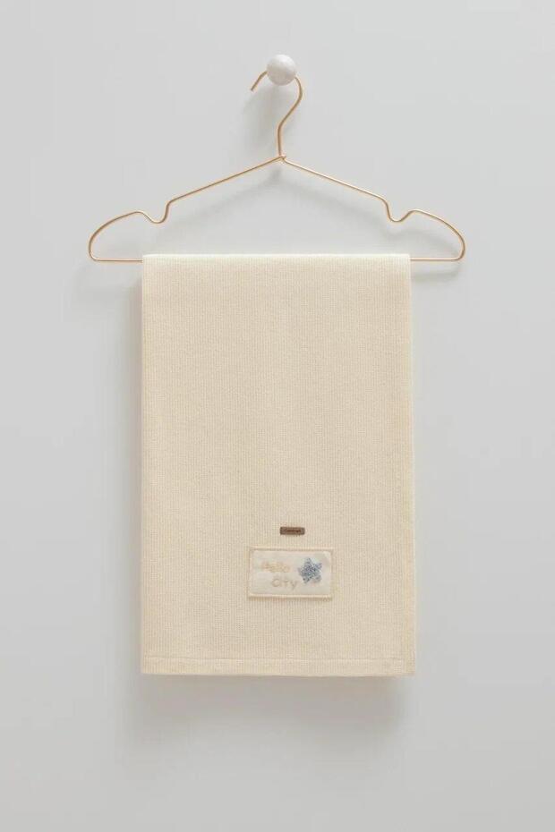 Knitwear Fabric Baby Blanket, 100% Cotton Fabric, Ecru Baby Blanket 90*90
