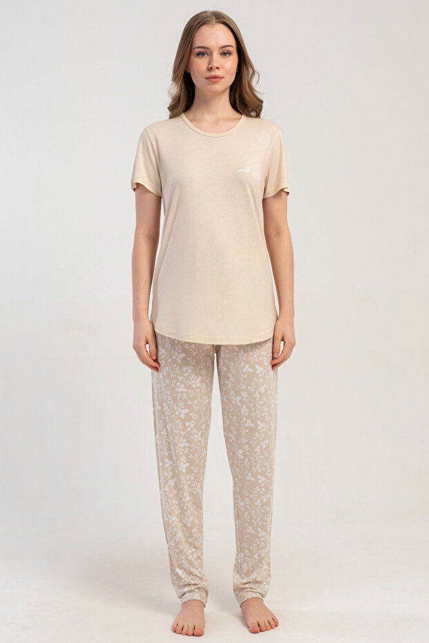 Women's P.Vıscon Short Sleeve Pajama Set, 512181
