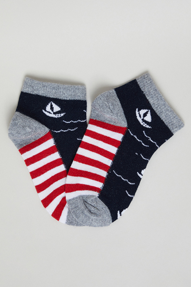 3 Pack Patterned Ankle Socks - 4