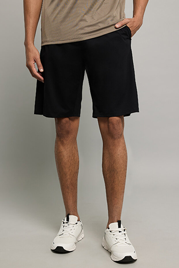 Solid Active Shorts with Drawstring Waist
