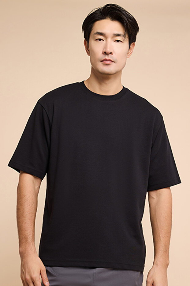Solid T-Shirt with Crew Neck and Short Sleeves