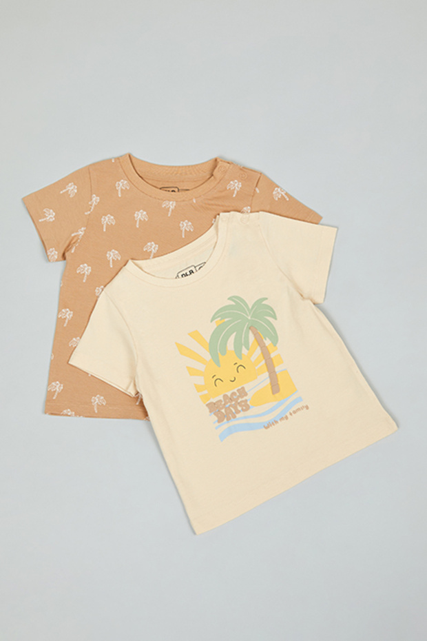 2 Pack Printed T-Shirts with Short Sleeves