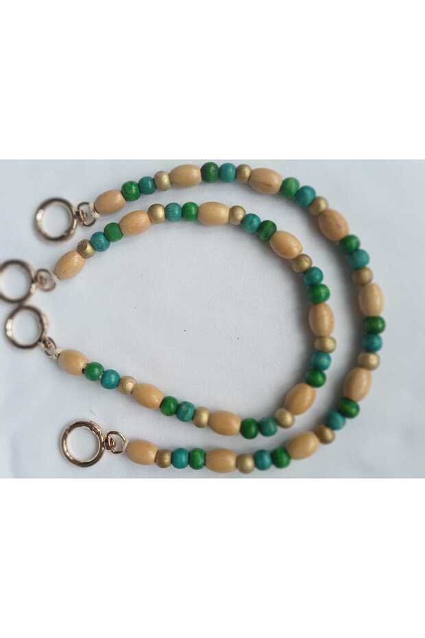 43 cm Spring-Loaded Ring with Wooden Beads Bag Sapi-Single