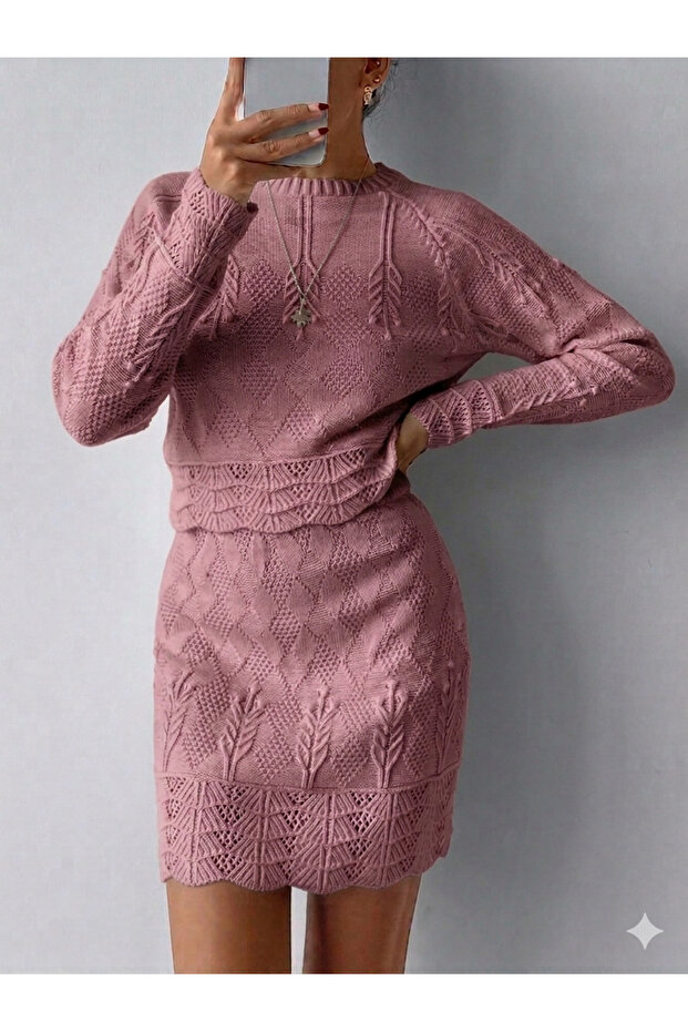 SPRING LACE-LIKE KNIT SET