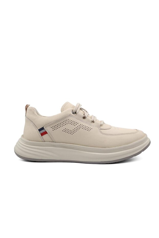 23145 Genuine Leather Beige Men's Casual Shoes