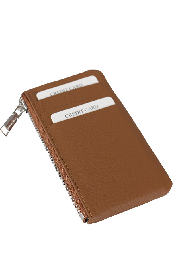 Mpcuz 101 Women's Unisex, Genuine Leather, Wallet Card Holder Brown