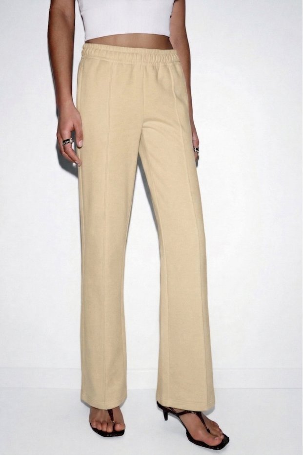Organic Cotton Relaxed Fit Yellow Women's Trousers