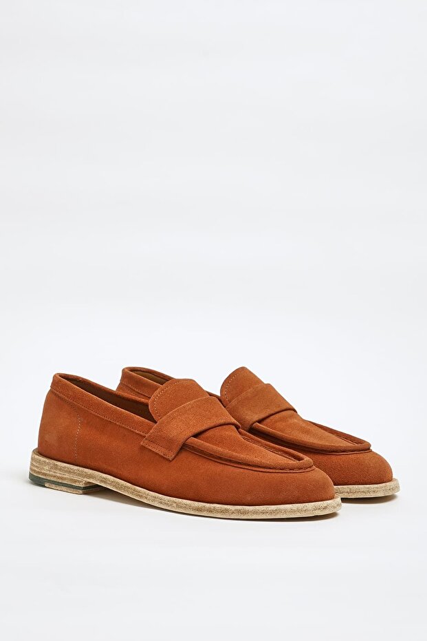 Tony Model Genuine Suede Leather Leather Sole Loafers Shoes
