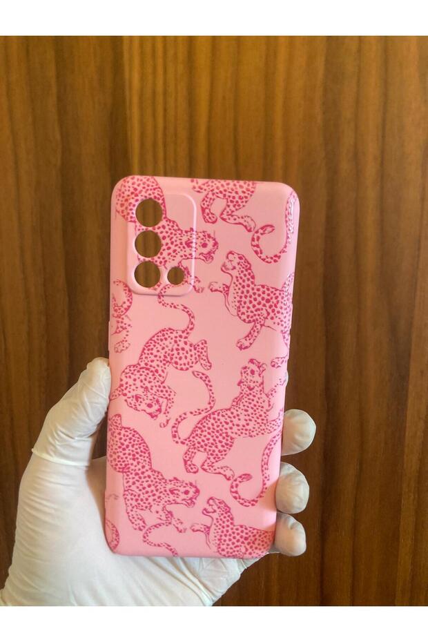 Oppo A74 Leopard Printed Velvet Inside Silicone Phone Case