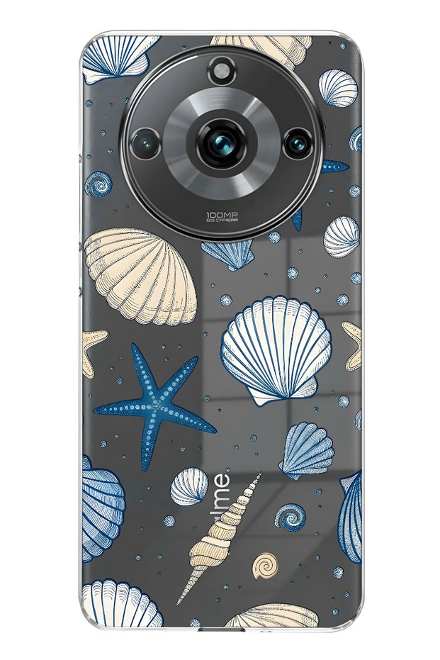 Realme 11 Pro / 11 Pro Plus Compatible Transparent Phone Case with Shell and Star Pattern