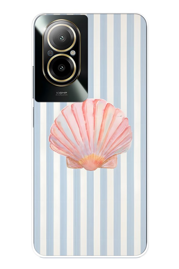 Realme 12 Lite Compatible Shell Patterned Transparent Phone Case