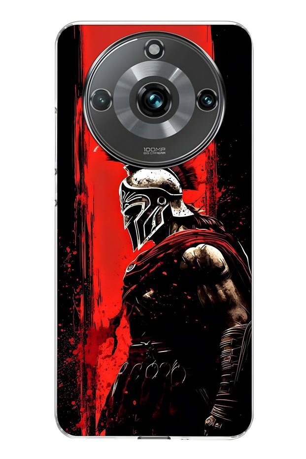 حافظة هاتف شفافة بنمط Warrior Sparta متوافقة مع Realme 11 Pro / 11 Pro Plus
