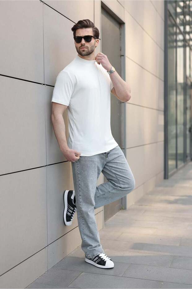 Ανδρικό μπλουζάκι Ecru Crew Neck Basic E7113 - 1