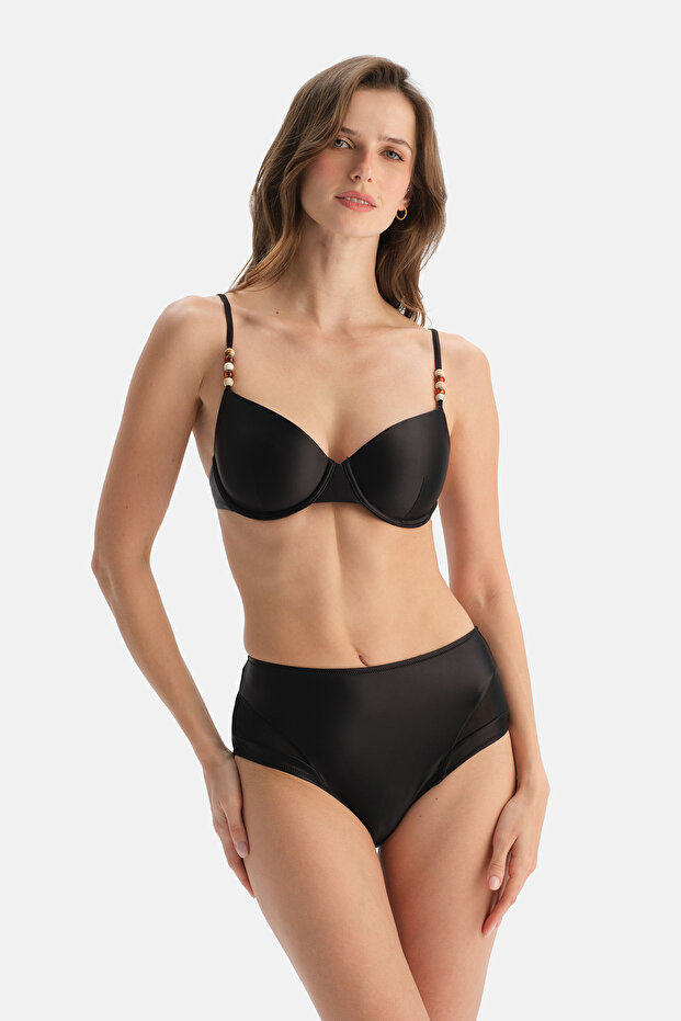 Top de bikini acoperit negru - 4