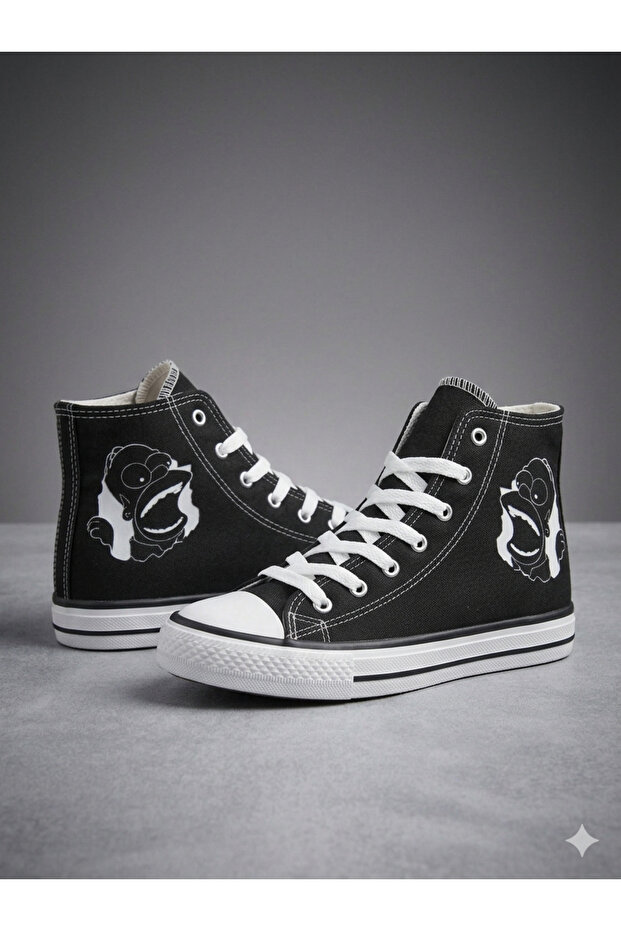 Homer Simpson Printed Convers Unisex High-Top Lace-Up Sneaker Daily Comfortable Shoes