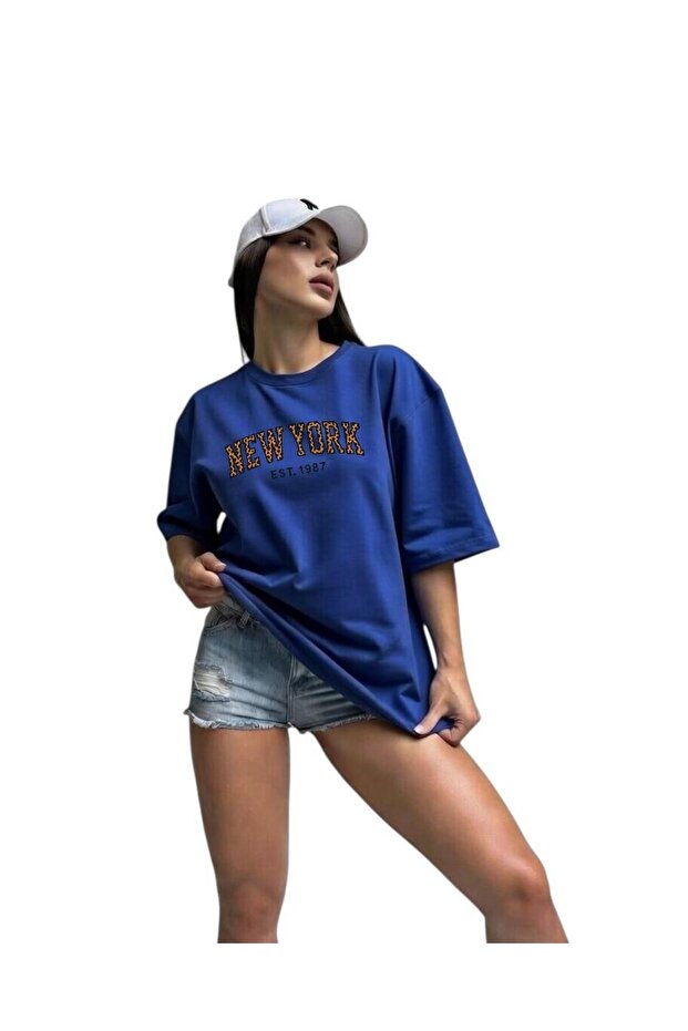 New York Printed T-Shirt Oversized Unisex T-Shirt 3Pv2