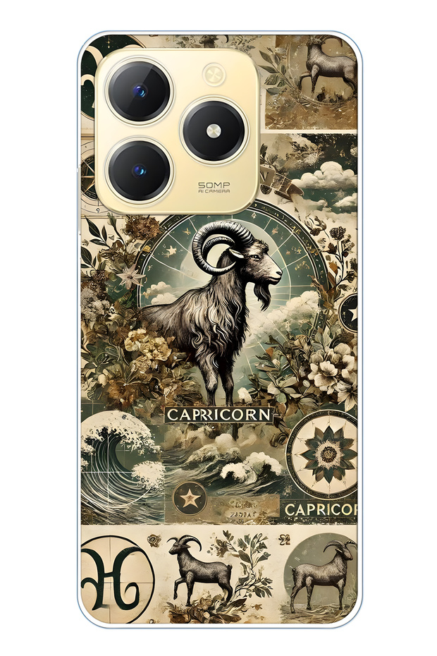Realme C61 / C63 Compatible Capricorn Patterned Transparent Phone Case