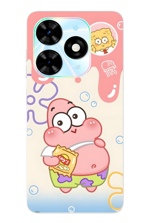 Tecno Spark 20 / 20C Compatible Patrick Star Patterned Transparent Phone Case
