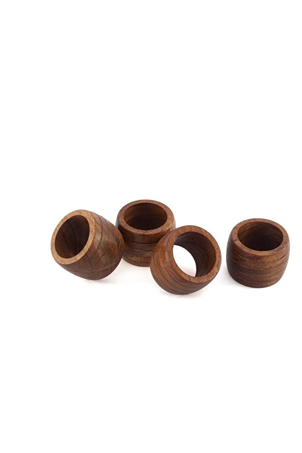 Wooden Chain 4-Piece Napkin Ring