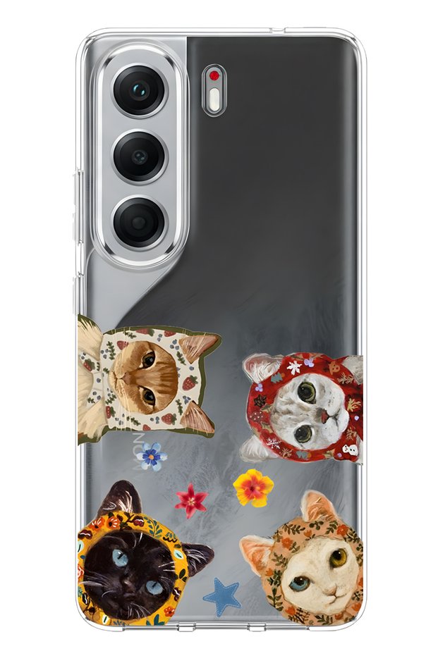 Cute Cats Pattern Clear Phone Case Compatible with Tecno Camon 40 Pro 5g