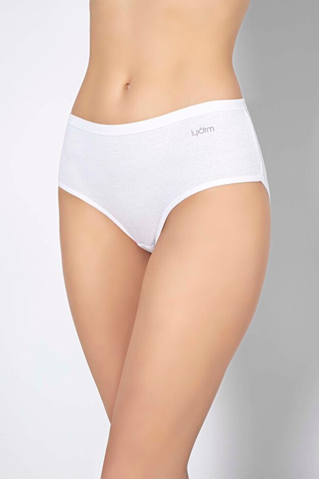 Women's 100% Cotton Thick-Edged Brand Printed 5-Piece Ribbed Bato Panties (with Socks as a Gift)