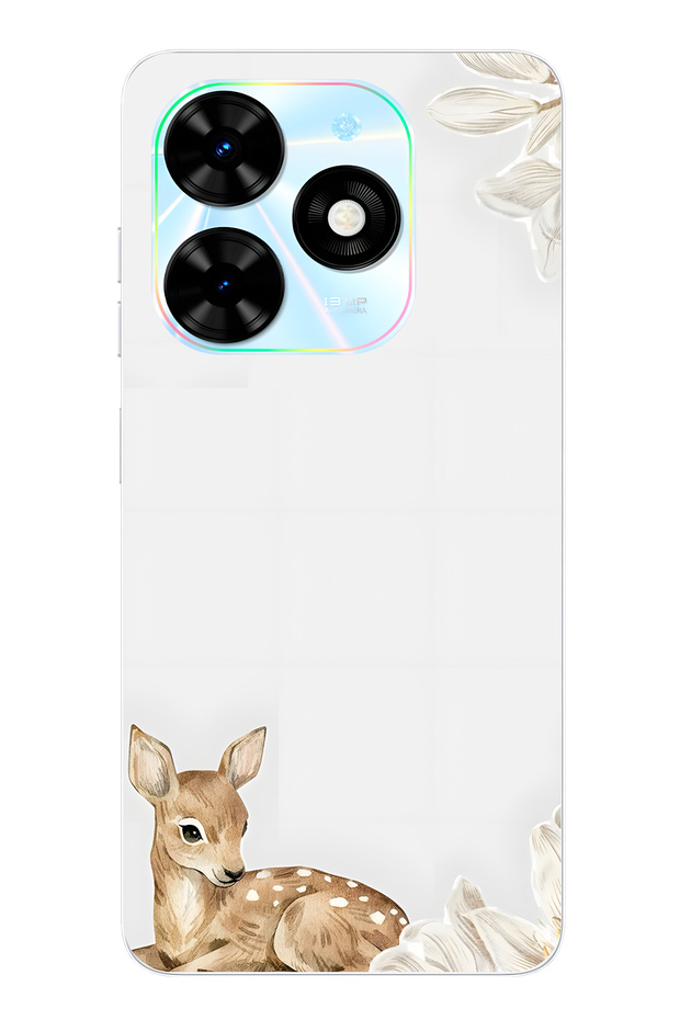 Tecno Spark 20 / 20C Compatible Transparent Phone Case with Fawn Pattern