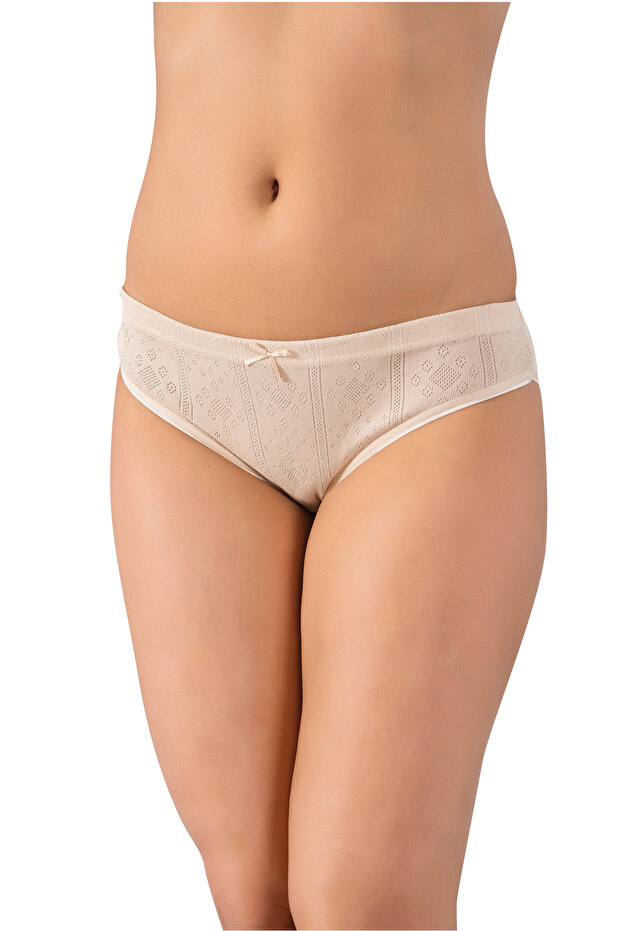 Women's 100% Cotton Low Waist Patterned 5-Piece Bikini Slip/Panties (with Socks as a Gift)