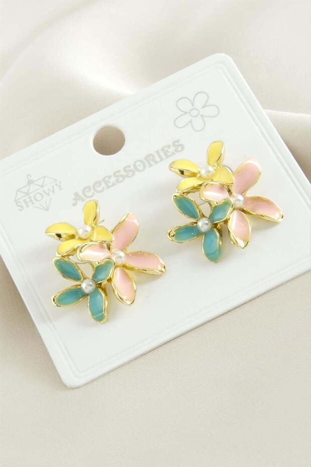 Lvsqvr Floral Enamel Earrings (200048) - Ebruli