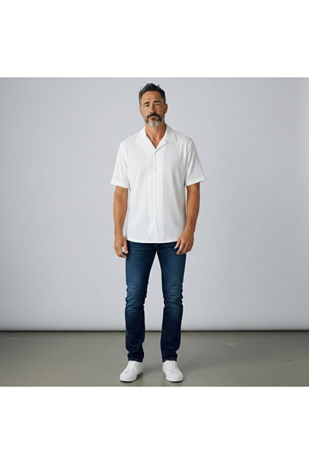Metropolitan 26109 White Men's Short Sleeve Shirt