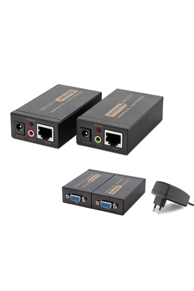 100Mt Vga Apparatus Audio Video Transmitter Rj45 Extender Set for Office Home Office Security System