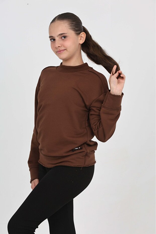 Girl's Happen Embroidered Sweatshirt