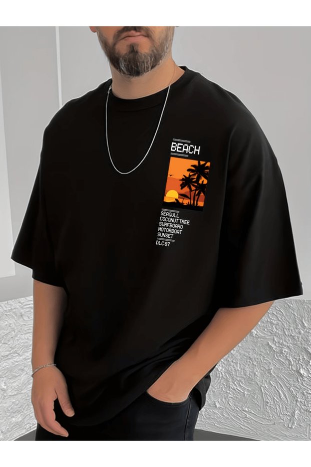 Mr. beach vertical printed premium oversize t-shirt