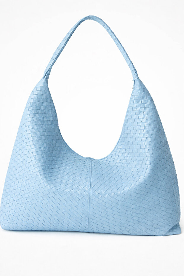 Baby Blue Casual Oversized Women's Shoulder Bag
