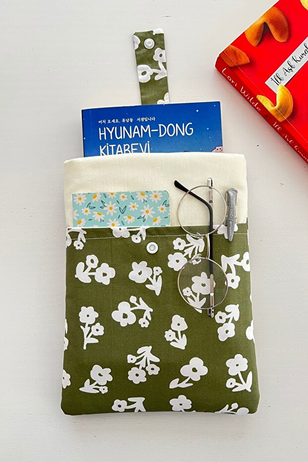 Fabric Book Cover with Pockets