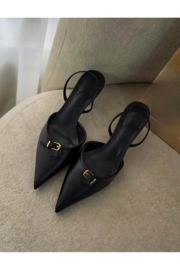 Pointed Toe Women's Slingback Heeled Shoes 7 cm
