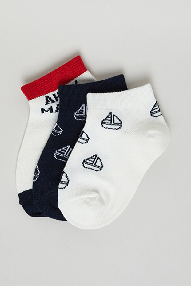 3 Pack Patterned Ankle Socks - 1