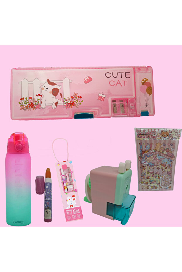 Functional Pencil Case Set-Pink