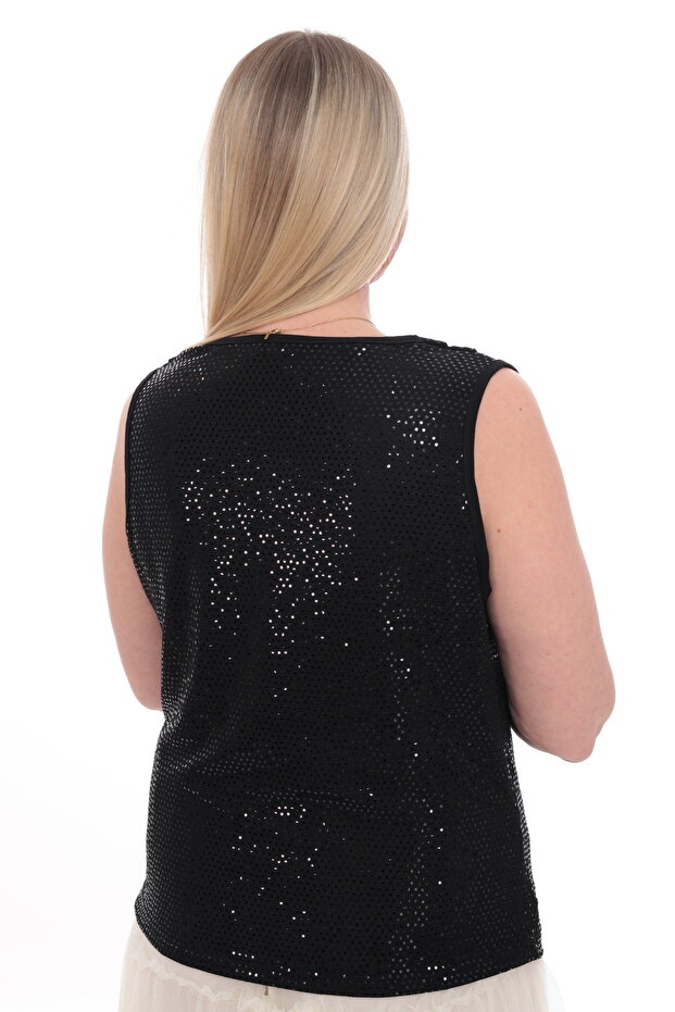 Sequined Collared Blouse - 3