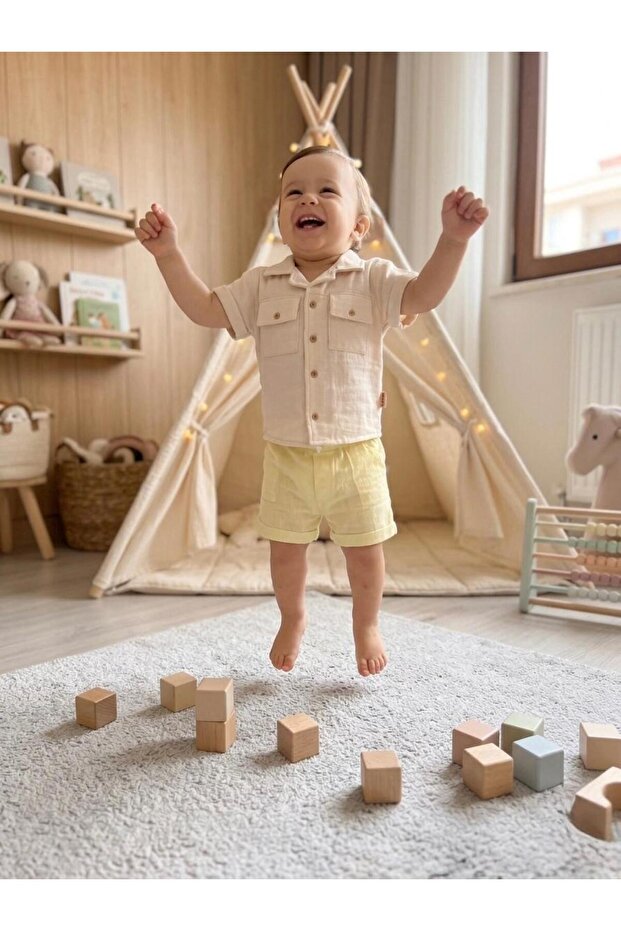 Baby Linen Breeze Theme Short Sleeve Shirt 52093