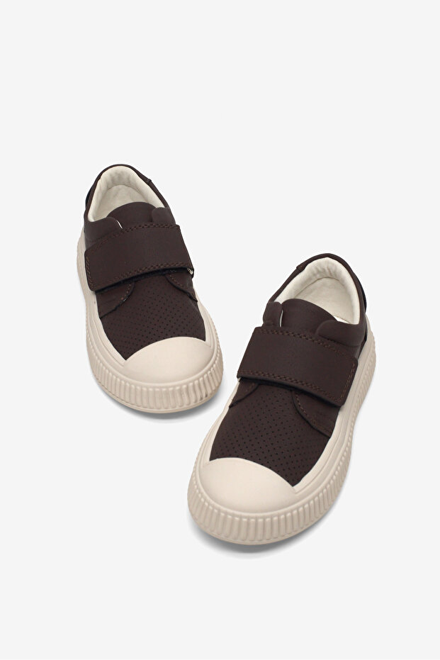 Children's Unisex Bitter Brown Children's Velcro Comfortable Fit Sneaker