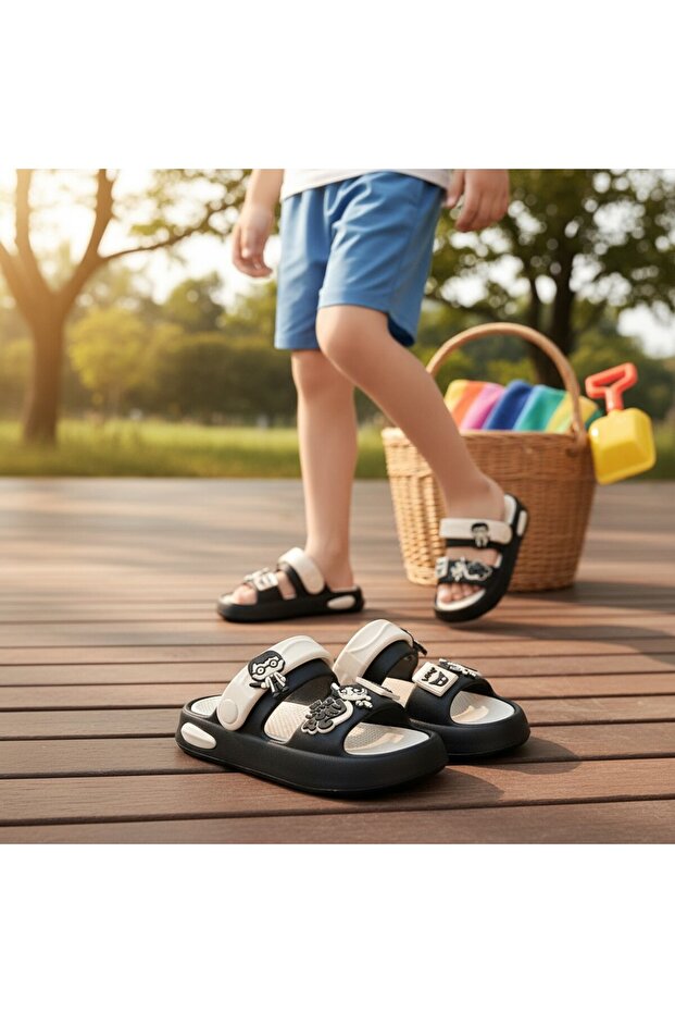 Boys' Sandals Slippers Ultra Soft Flexible Non-Slip Sole with Figures