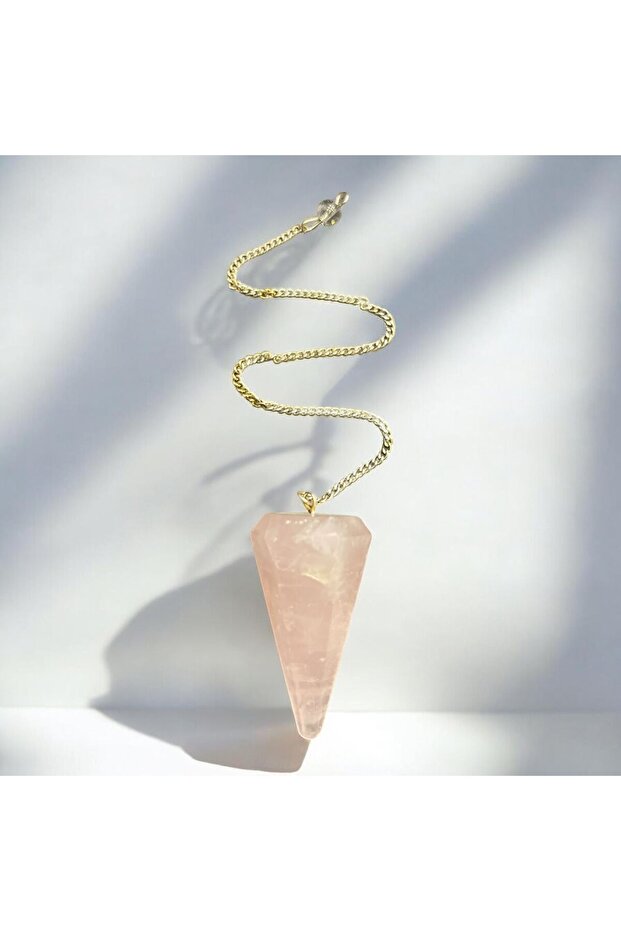 Aurastone Pink Quartz Natural Stone Pandul - Pendulum