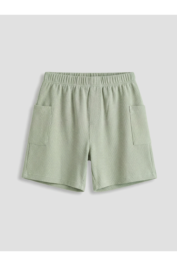 Green Elastic Waist Baby Boy Shorts