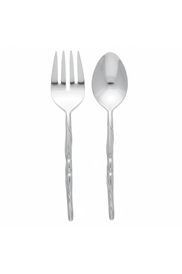 Silver SS Serving Set (2 pcs) – Modern Kitchen & Dining Essential