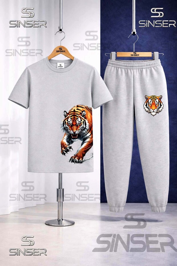 Children's Tiger Side Pence Printed T-Shirt Tracksuit Set