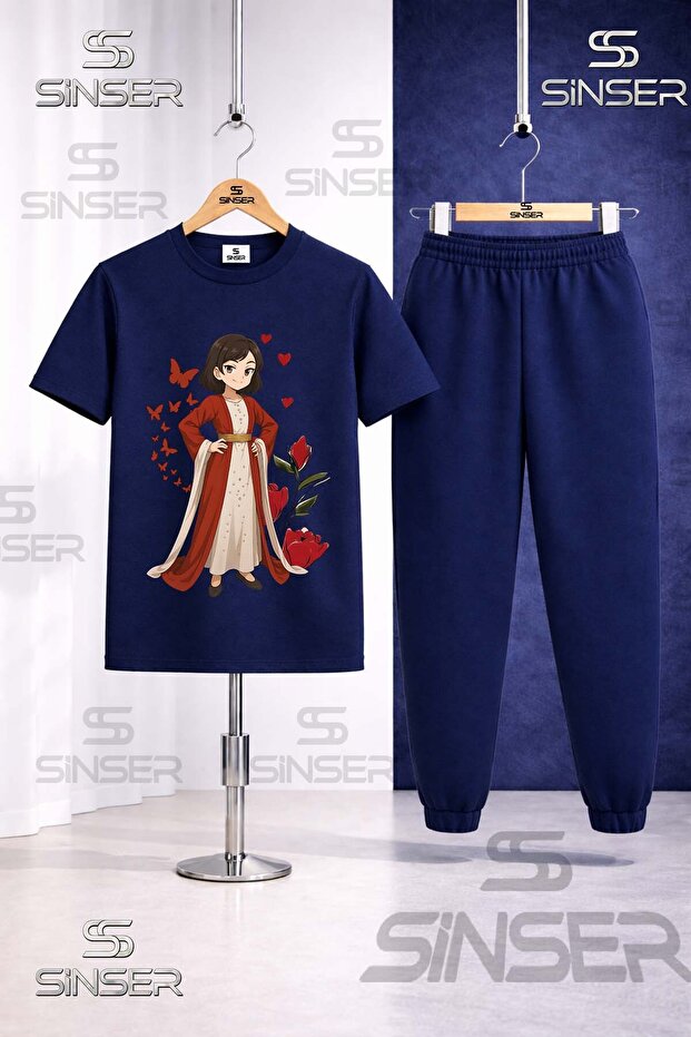 Children's Jyn Anime Yoresel Printed T-Shirt Sweatpants Set