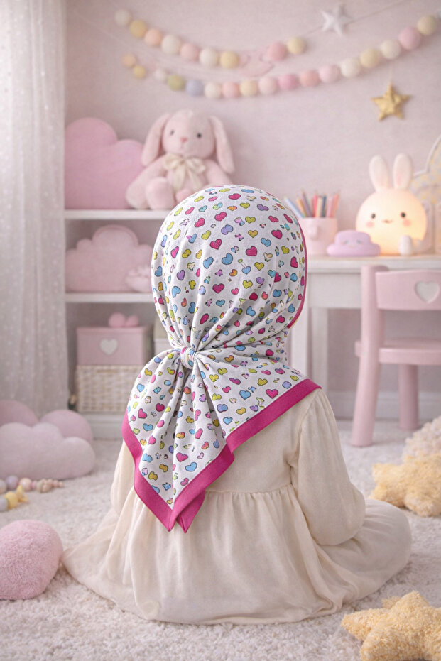 Kids Digital Printed Children's Hijab Scarf Cotton (83X83 cm)