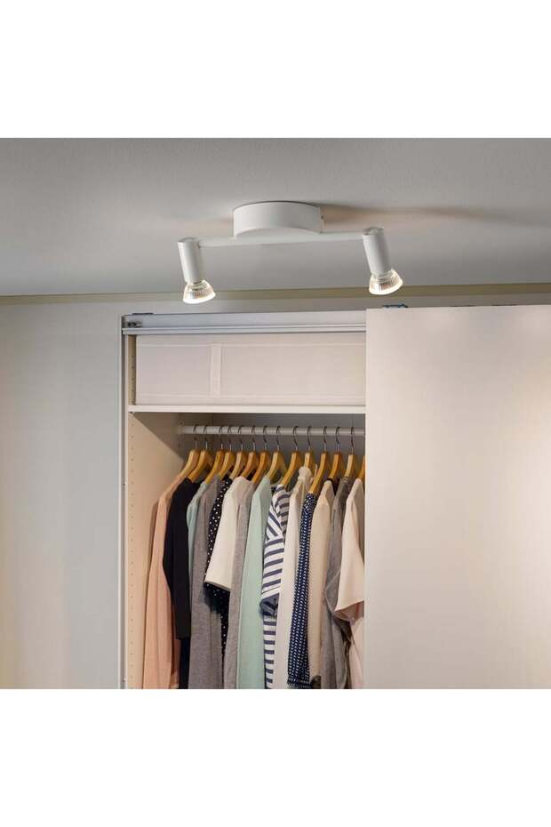KRUSNATE Ceiling spotlight with 2 spots, white
