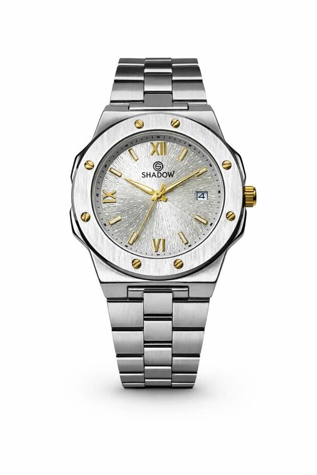 Vertex Men’s Watch Stainless Steel Strap Textured Dial Quartz Analog watch with Date Display