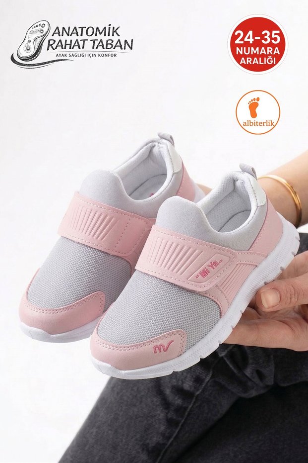 Unisex Children's Laceless Mesh Lightweight Comfortable Flexible Sole Velcro Daily Walking Sneaker